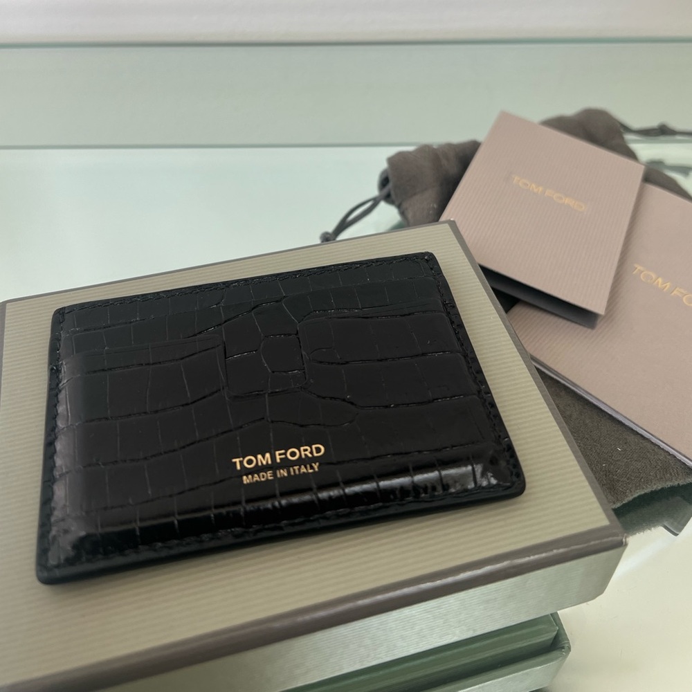 Tom Ford Croc-Embossed Leather Card Holder
